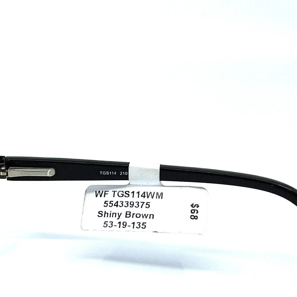 Tigress TGS114 Eyeglasses Shiny Brown Rectangular Full Rim Frames 53[]19 135